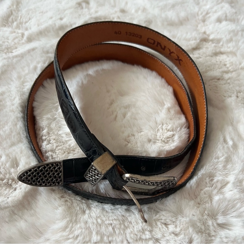 Onyx Leather Belt - Picture 2 of 7